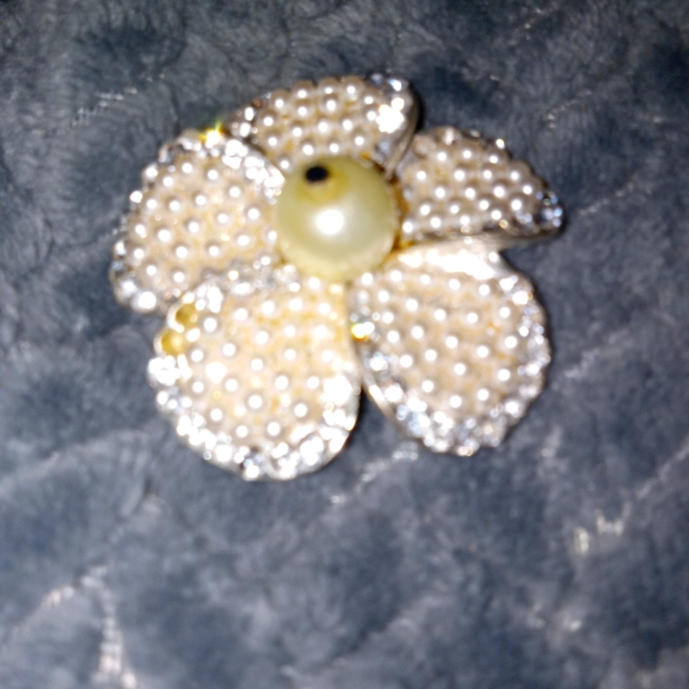 Faux Pearl Brooch